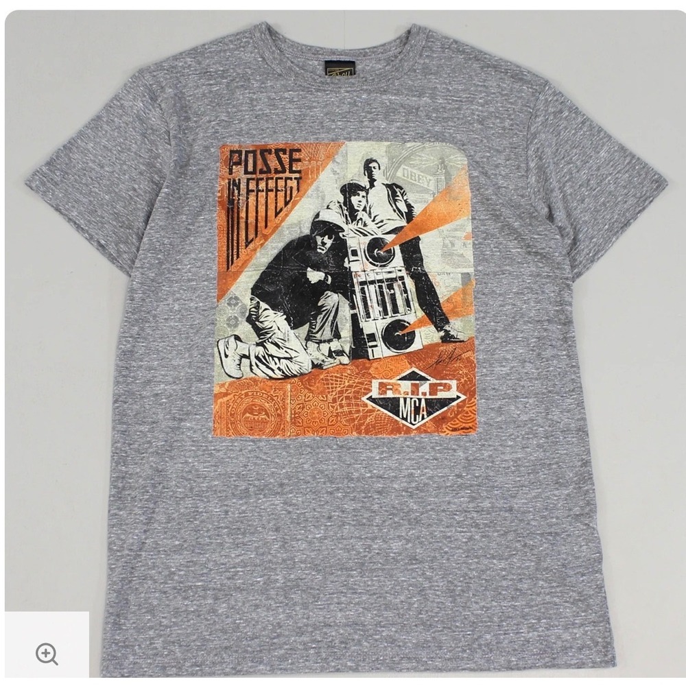 Obey Beastie Boys Tshirt Vintage Men's Size Large RIP MCA Posse In Effect